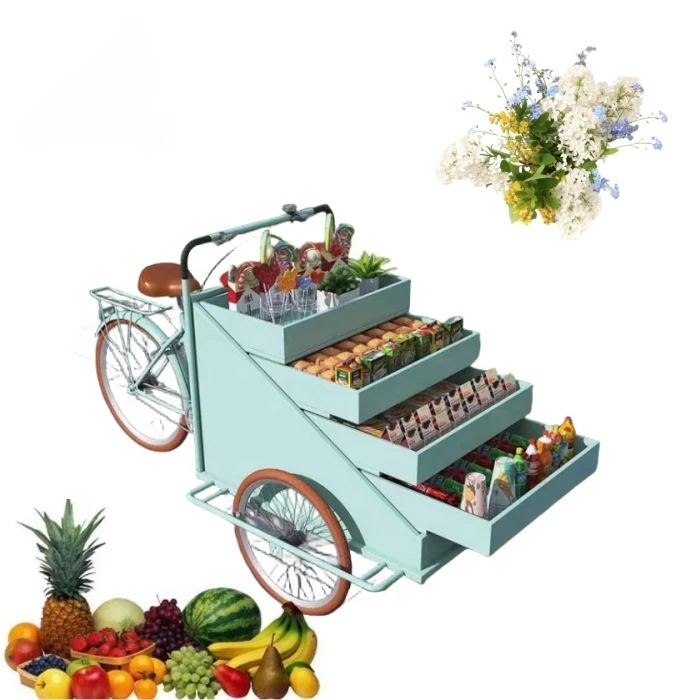Camión de comida pequeño, café curt, venta de flores móvil, Mini camión de comida, carrito de comida de frutas