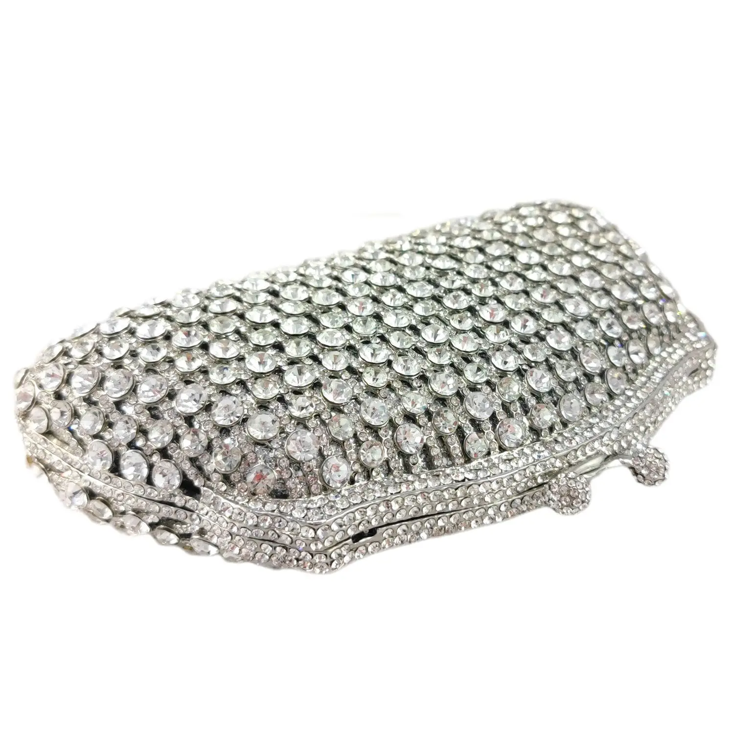 Boutique De FGG Retro Vintage Women Evening Handbags for Formal Party Crystal Clutch Purse Wedding Bridal Rhinestone Handbag