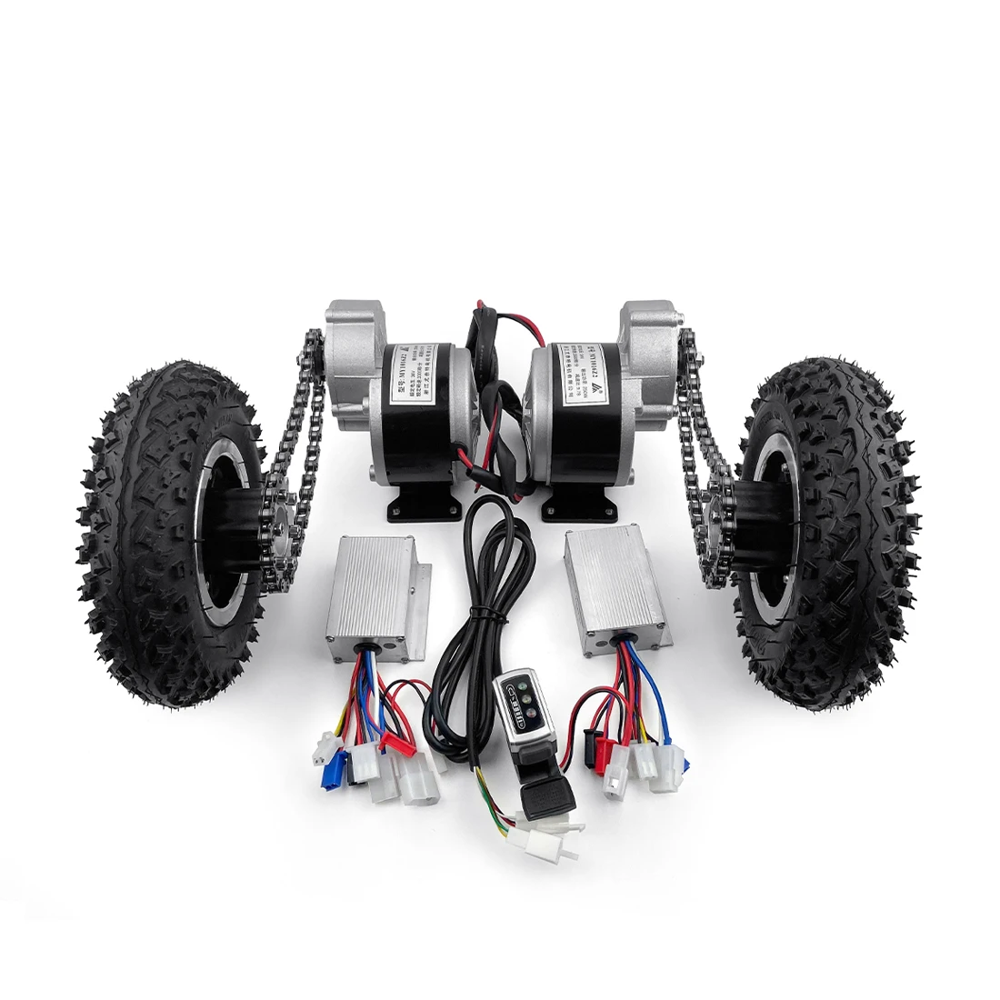 Carro de plataforma pesada barato de 250W, kits de conversión de carritos manuales eléctricos DIY, Motor de engranaje cepillado de doble CC