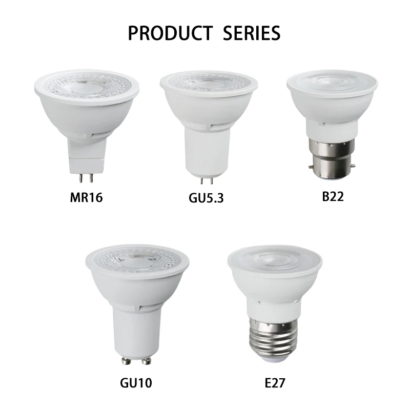 Lâmpadas LED Holofotes Reguláveis, Lâmpada COB, Lâmpada de mesa brilhante Downlight, GU10, MR16, GU5.3, E27, B22, 7W, 220V, 110V, 36 °, 2835SMD, 5pcs