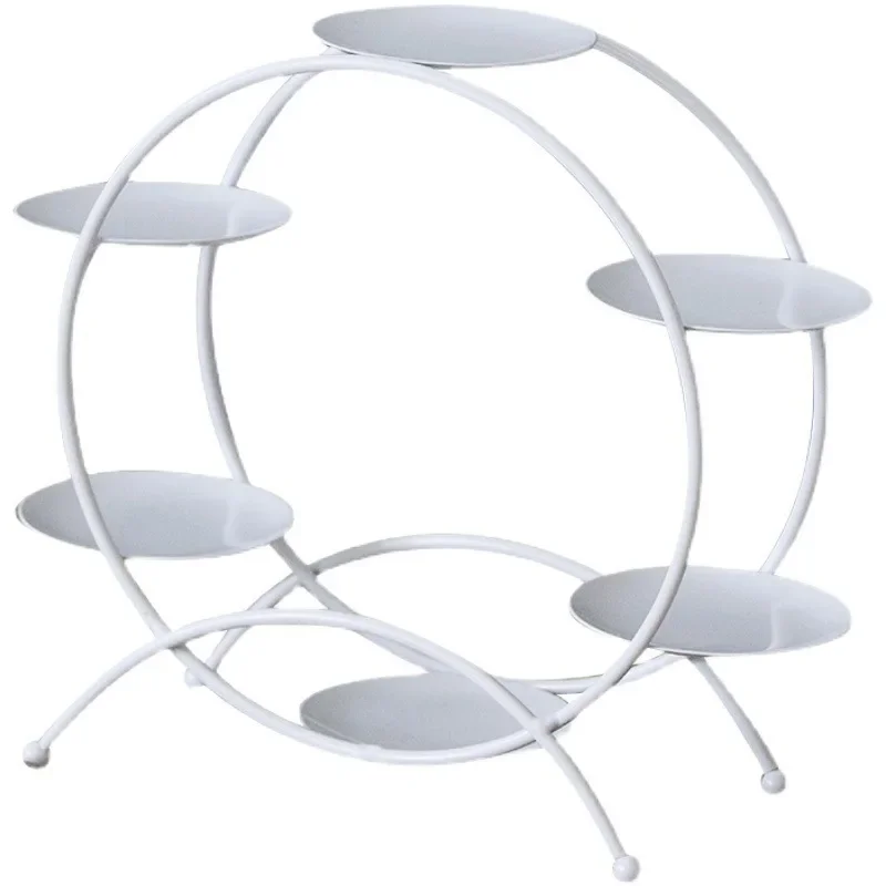 White Dessert Table Ornament Display Rack Wrought Iron Cake Tray European Afternoon Tea Dim Sum