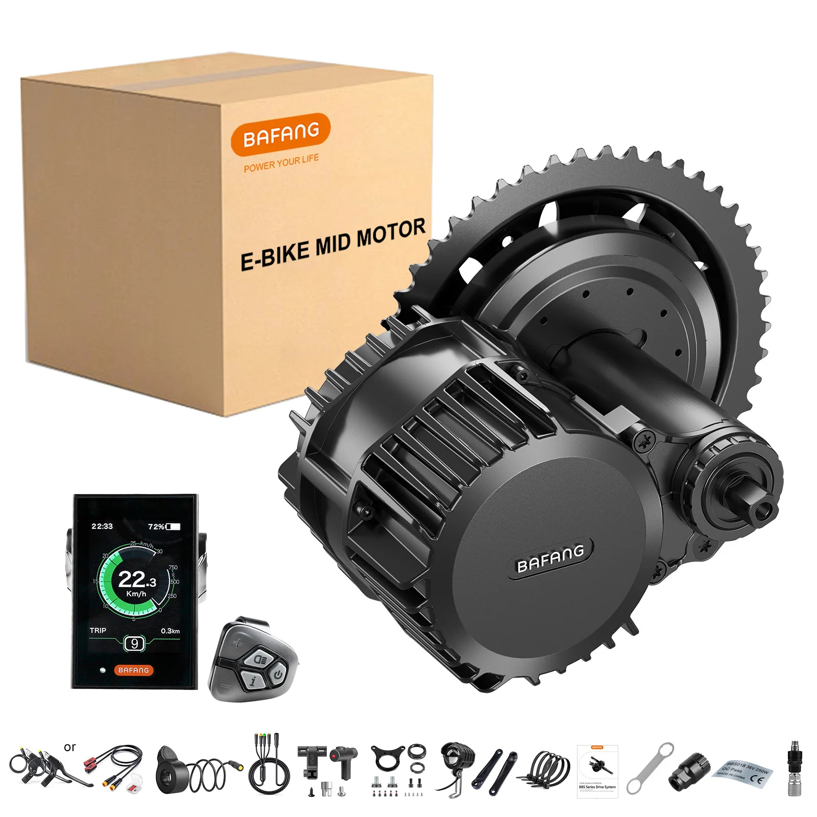 BAFANG BBSHD BBS03 BBS02B BBS02 BBS01B Ebike Mid Drive Motor Kit 1000W 750W 500W 350W 250W 52V 48V 36V 8Fun Electric Bike Engine