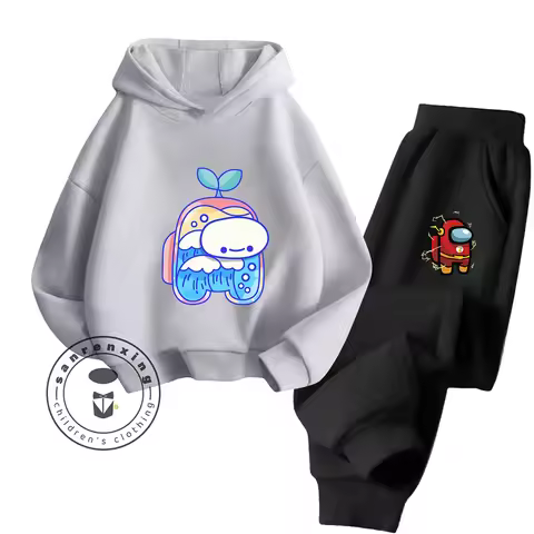 Brand Clothes Kawaii Among Us Hoodie Set Sweatshirts Later Hoodie Sonic Long Sleeve Pullover Boy Girl Tracksuit Set