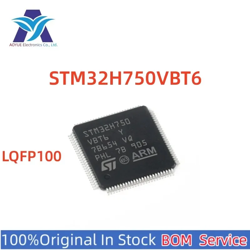 

Новый оригинальный, в наличии, STM32H750VBT6 STM32H750 VBT6 LQFP-100 32-битный микропроцессор MCU ARM Cortex M7 RISC 128KB Flash