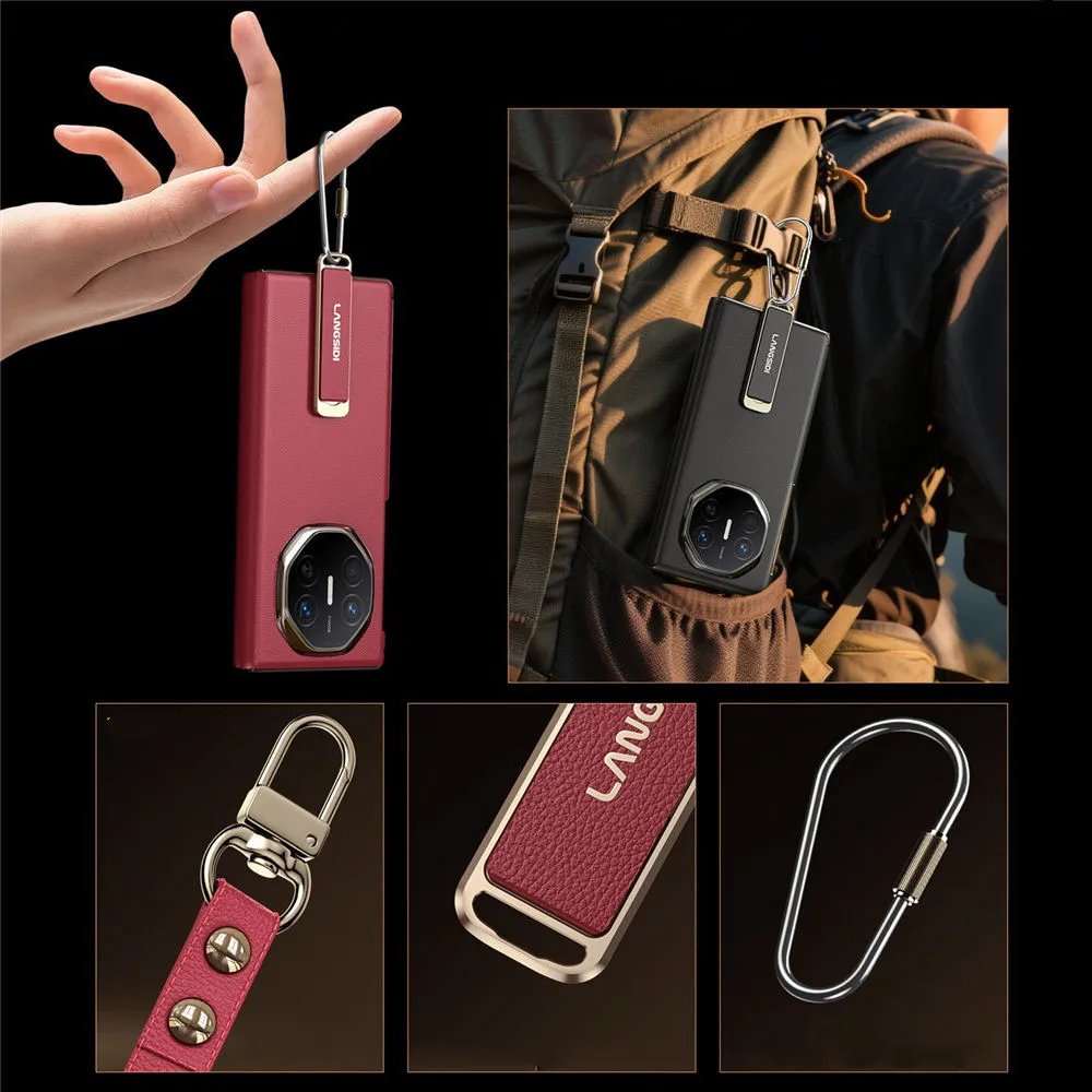 

Magnetic Natural Cowhide Leather Bracket Case For Huawei Mate XT XTS Window View Cover