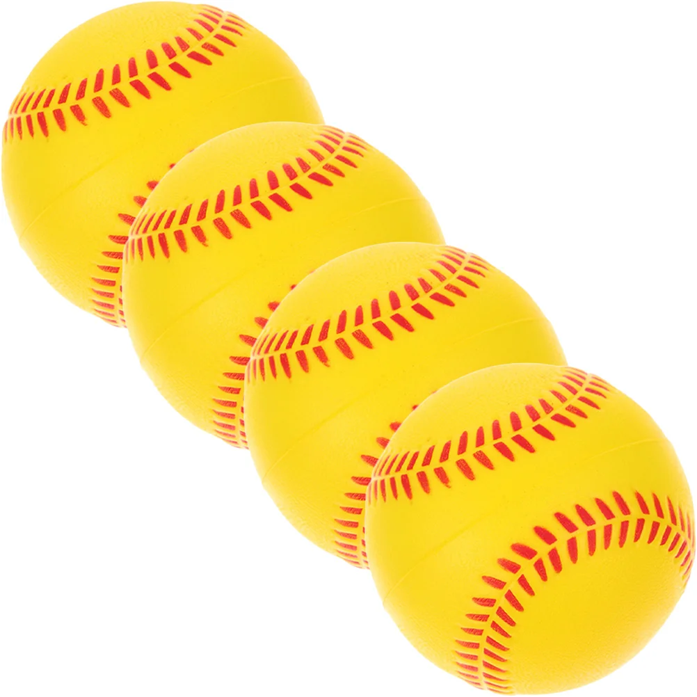 

4 Pcs Sponge Kids Baseball Sports Training Balls Baseballs Toys Pu Children Practice