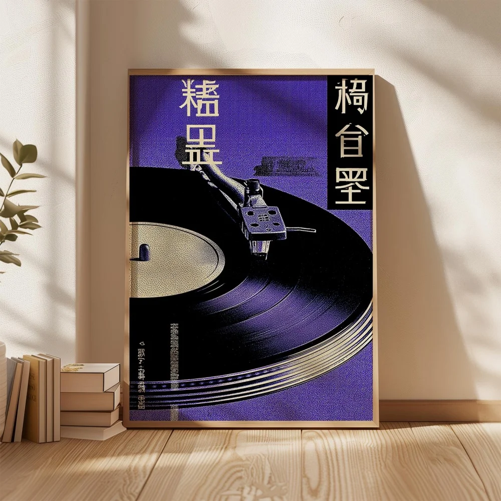 Japanese Retro Music Poster Vinyl Record Player Posters Picture Canvas Print Painting Turntable Wall Decor Home Mural Cuadros