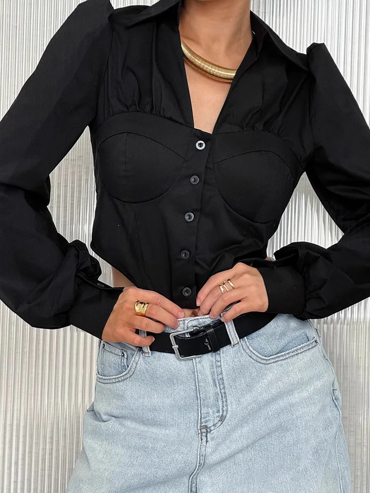 سليم صالح المرأة طوق المرقعة irt عادية Sle طويل Sve فليب طوق الربط تصميم Faionable السيدات Busin irt #1