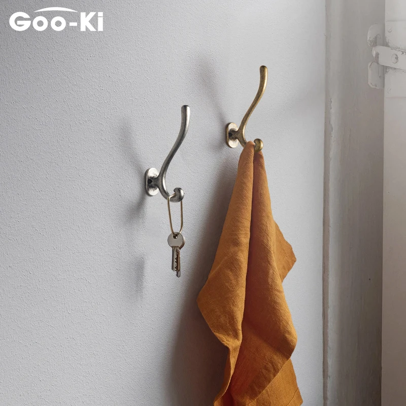 Goo-Ki Hangers Hook Zinc Alloy Wall Hook Bronze Cloth Coat Bag Hat Hanging Hooks Bathroom Kitchen Anitque Racks with Screws