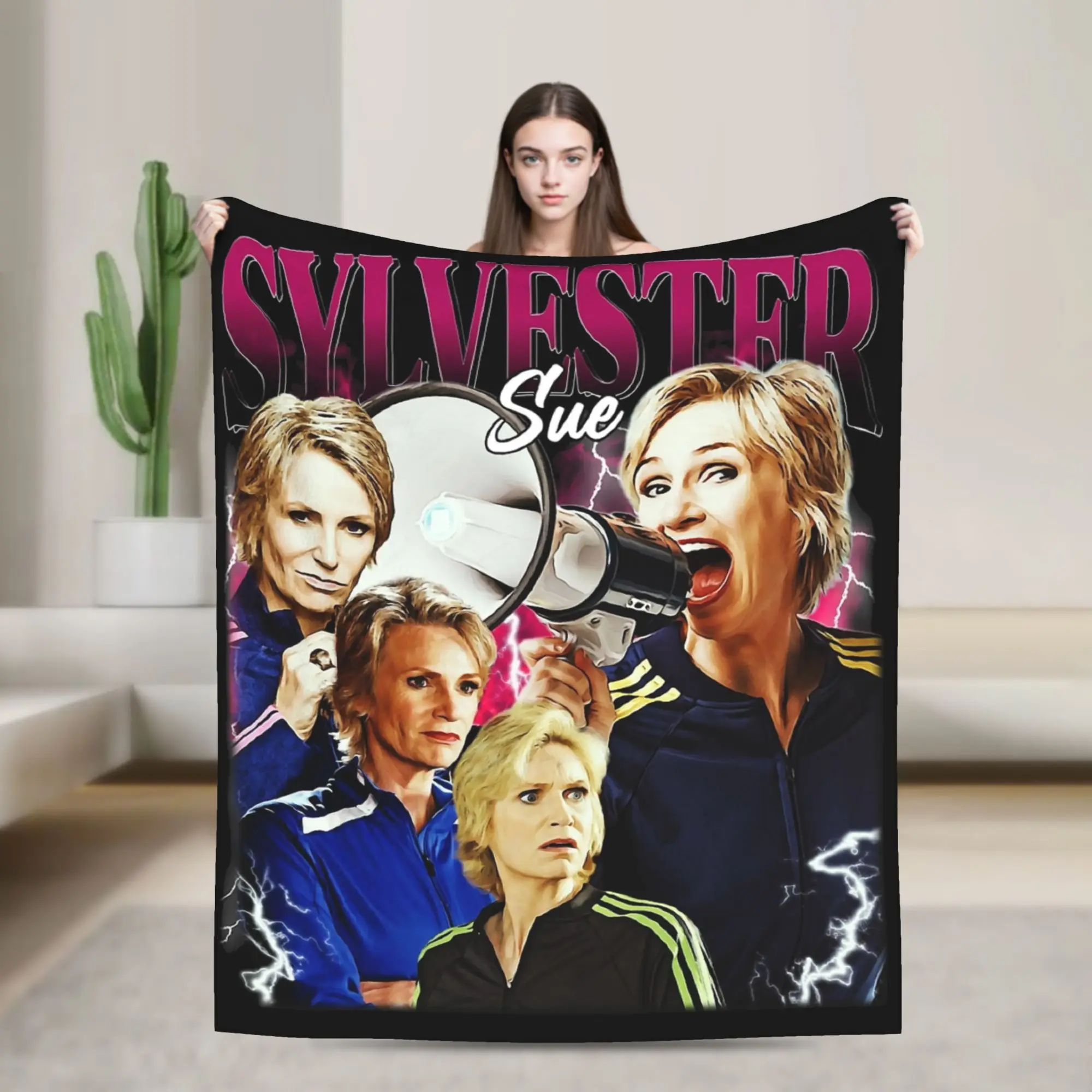 بطانية سو سيلفستر جلي من الفلانيل لجميع المواسم، بطانيات ناعمة متعددة الوظائف لحاف مكتب السرير #1