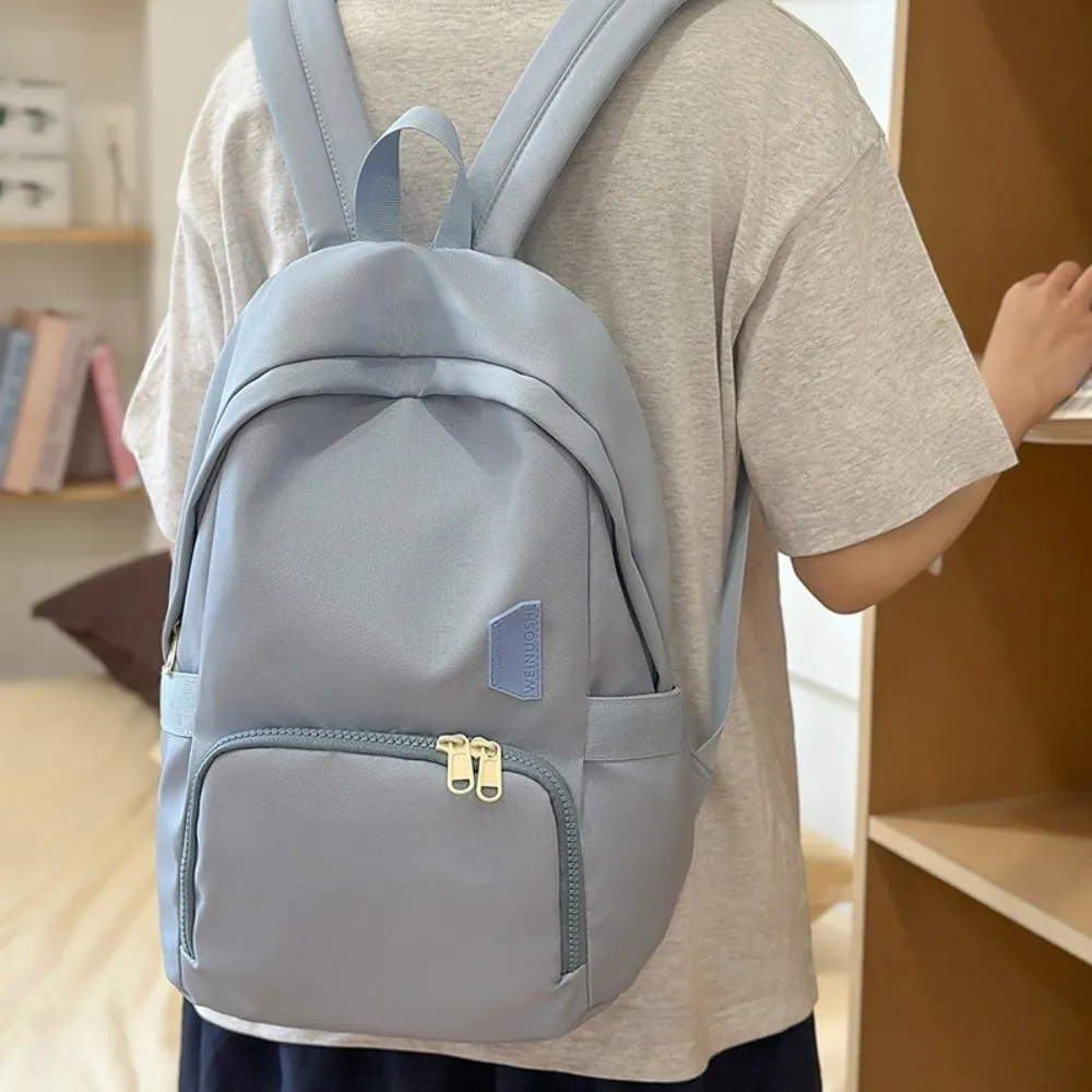 

Fashionable Waterproof Women Nylon Backpack Lightweight Leisure Students Schoolbag Preppy Style College Laptop Book Bag Unisex