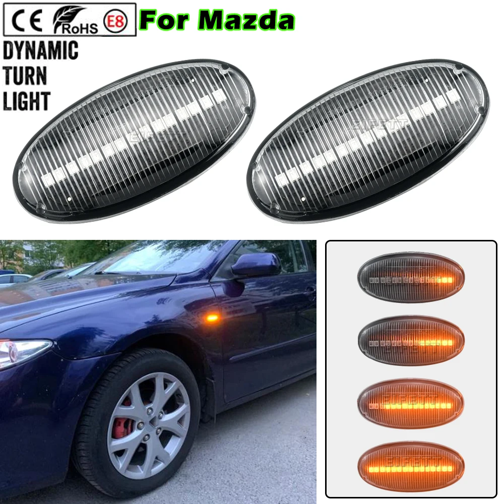 

2pcs For Mazda 3 (BK) 2003-2009 Led Dynamic Side Marker Turn Signal Light Sequential Blinker Light Emark
