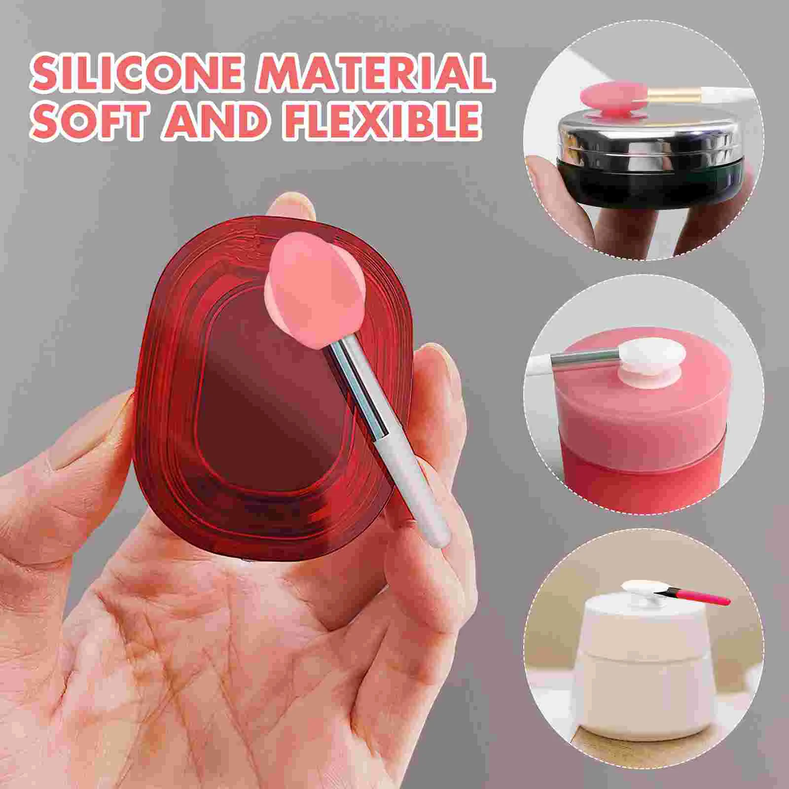 10 Pcs Silicone Lip Brush Accessories Anti Lost Covers Protector Dust Proof