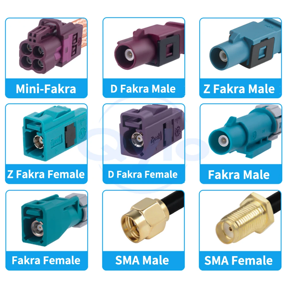 Rosen Mini FAKRA 4-in-1 Type D Purple to SMA/FAKRA RG316D Brown Silver-Plated Cable FAKRA to SMA Cable (1 pcs)
