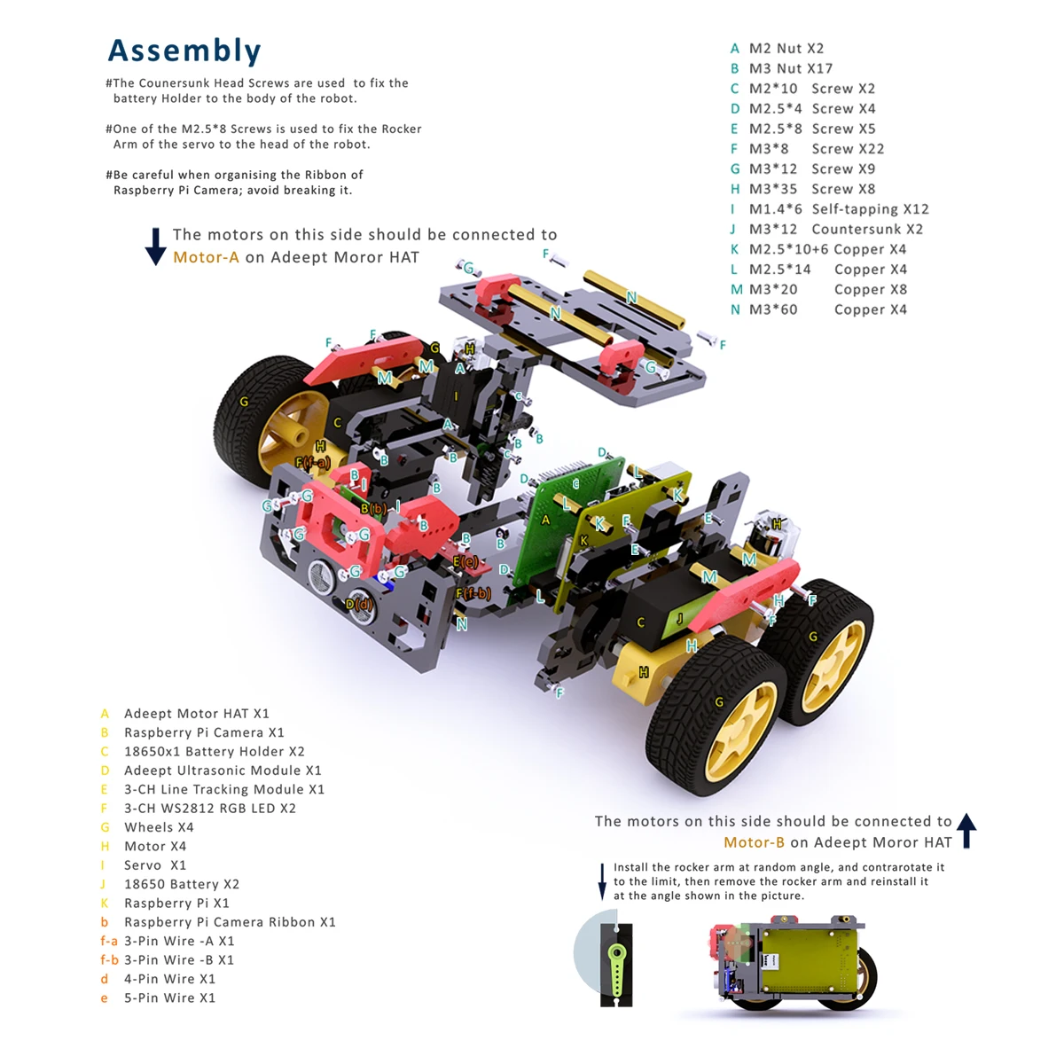 Adeept AWR 4WD WiFi Smart Robot Car Kit for Raspberry Pi, DIY Robot Kit for Kids and Adults(Raspberry Pi Board NOT Included)