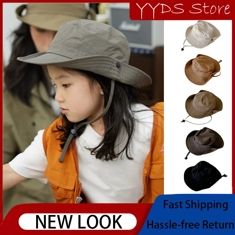 Child Outdoors Mountaineering Hats Paternity Concealed Buckles Big Edge Bucket Hat Spring/summer Quick Drying Flanging Sun Hats