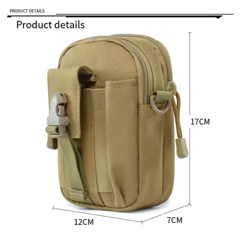 Camouflage Camping Waist Bag Cross  Body Outdoor Sport Pouch Waterproof Tactical Molle Pouch Belt Small Travel Hiking Pocket