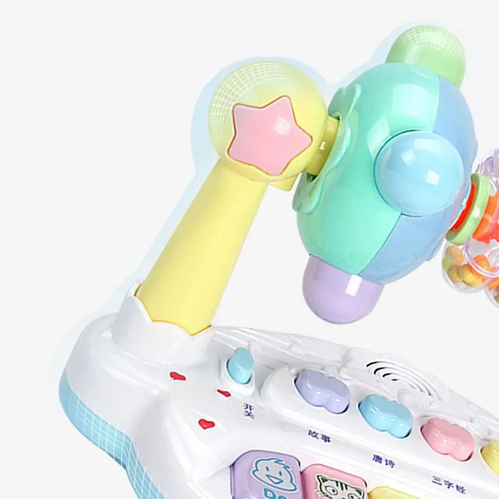 Interactive Baby Music Piano Rotating Bell Animals Sounding Rotating Music Piano Electric Flashing with Light Sound