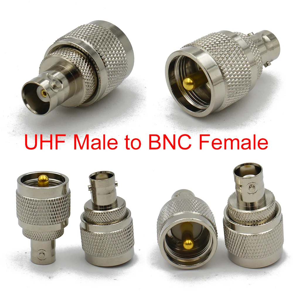 SO239 PL259 conector UHF a BNC macho y hembra, adaptador Coaxial Q9 BNC a UHF RF para equipos eléctricos y suministros