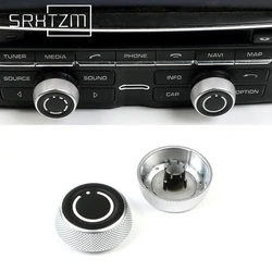 Audio Volume Radio Knob Cover CD Multi-Media Control Switch Button For Porsche Cayenne Panamera Macan 911