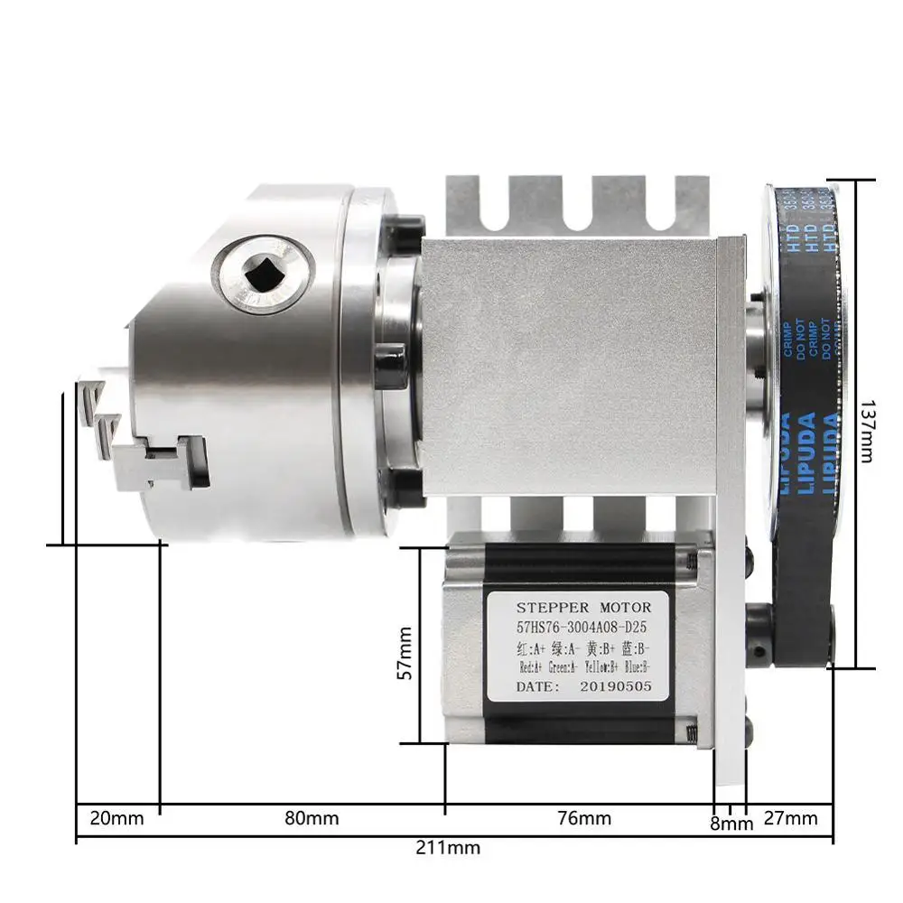 100mm CNC 4th Axis+Tailstock, CNC dividing head/Rotation Axis/A axis kit  for Mini CNC router/engraver woodworking engraving