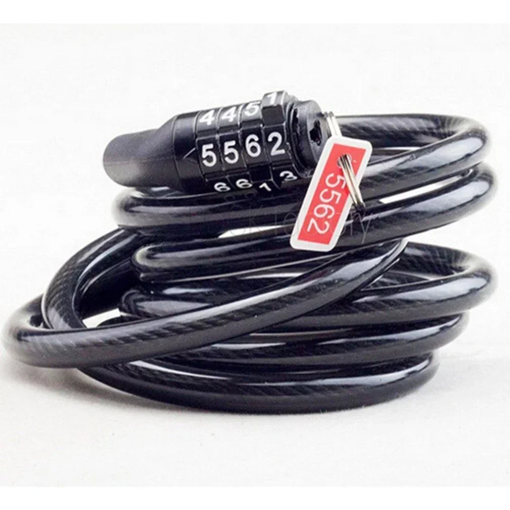 Heavy Duty Strong Motorcycle 4 Digital Code Mountain Bike Cycle Security Chain Padlock Fixed Password Anti-theft Lock
