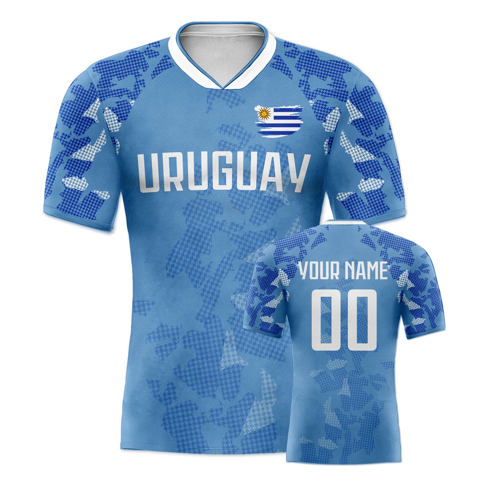 Custom Uruguay Soccer Jersey Personalized Name Number, National Team Football Shirt Flag Design for Men Kids Women