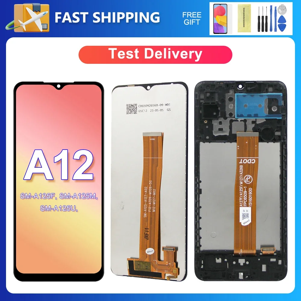 A12 For Samsung 6.5\'\'For  A125F A125M A125U A125N A125W LCD Display Touch Screen Digitizer Assembly Replacement