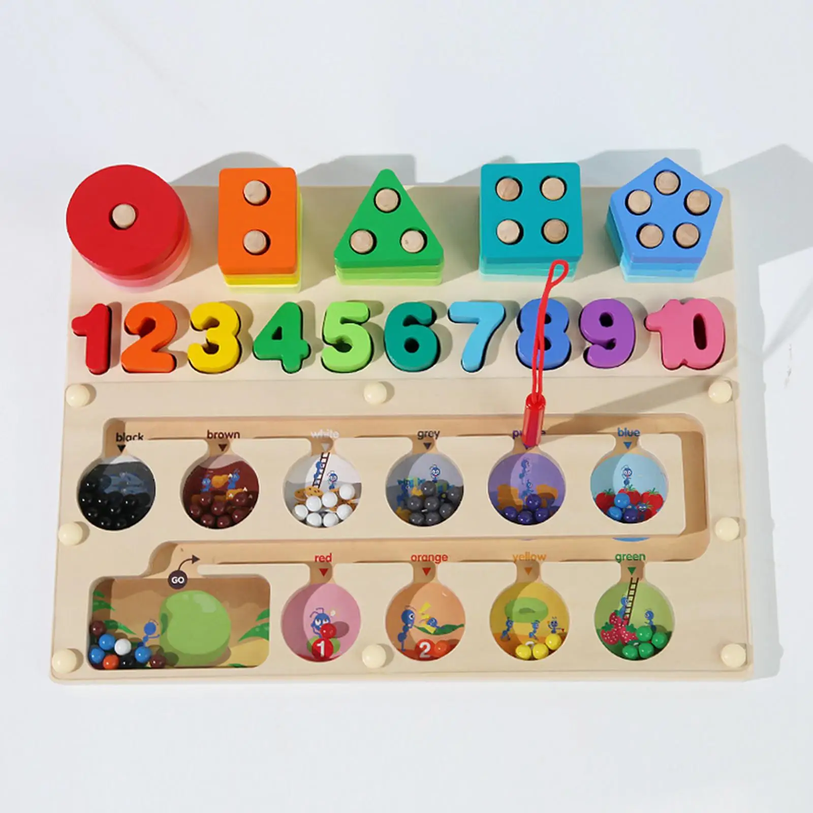 Wooden Magnetic Puzzles Board Number Counting Color Sorting for Birthday Gifts