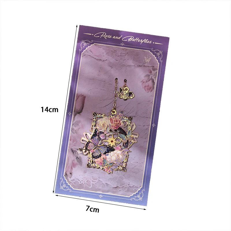 1 шт., металлическая закладка в стиле ретро с бабочкой, студенческий подарок, цветочная живопись, закладка, школьные канцелярские товары для учителей, офиса, учебы