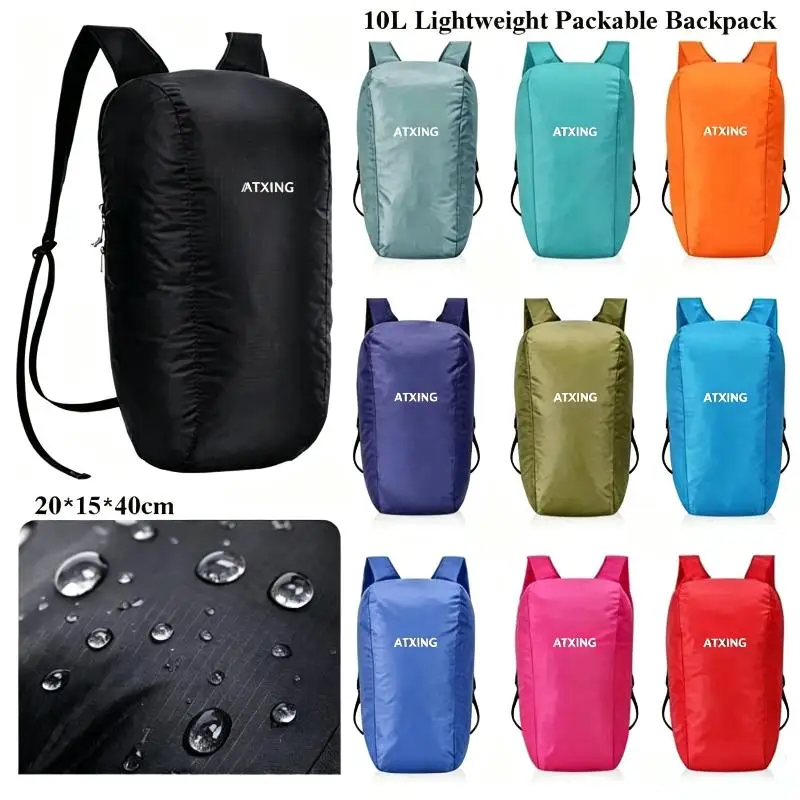 Hochwertiger, leichter, faltbarer 10L-Rucksack für Herren und Damen, ideal für Outdoor-Aktivitäten – Detail 2