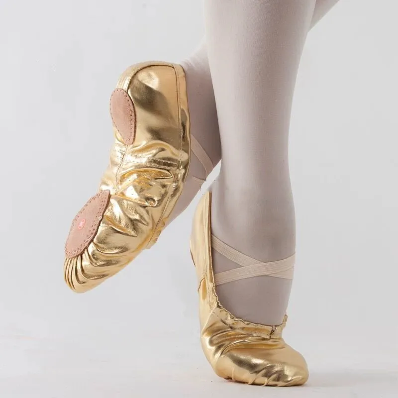 Girls Ballet Shoes Gold Silver Soft Sole Ballet Dance Slippers Children Practise Ballerina Shoes Woman Gymnastics