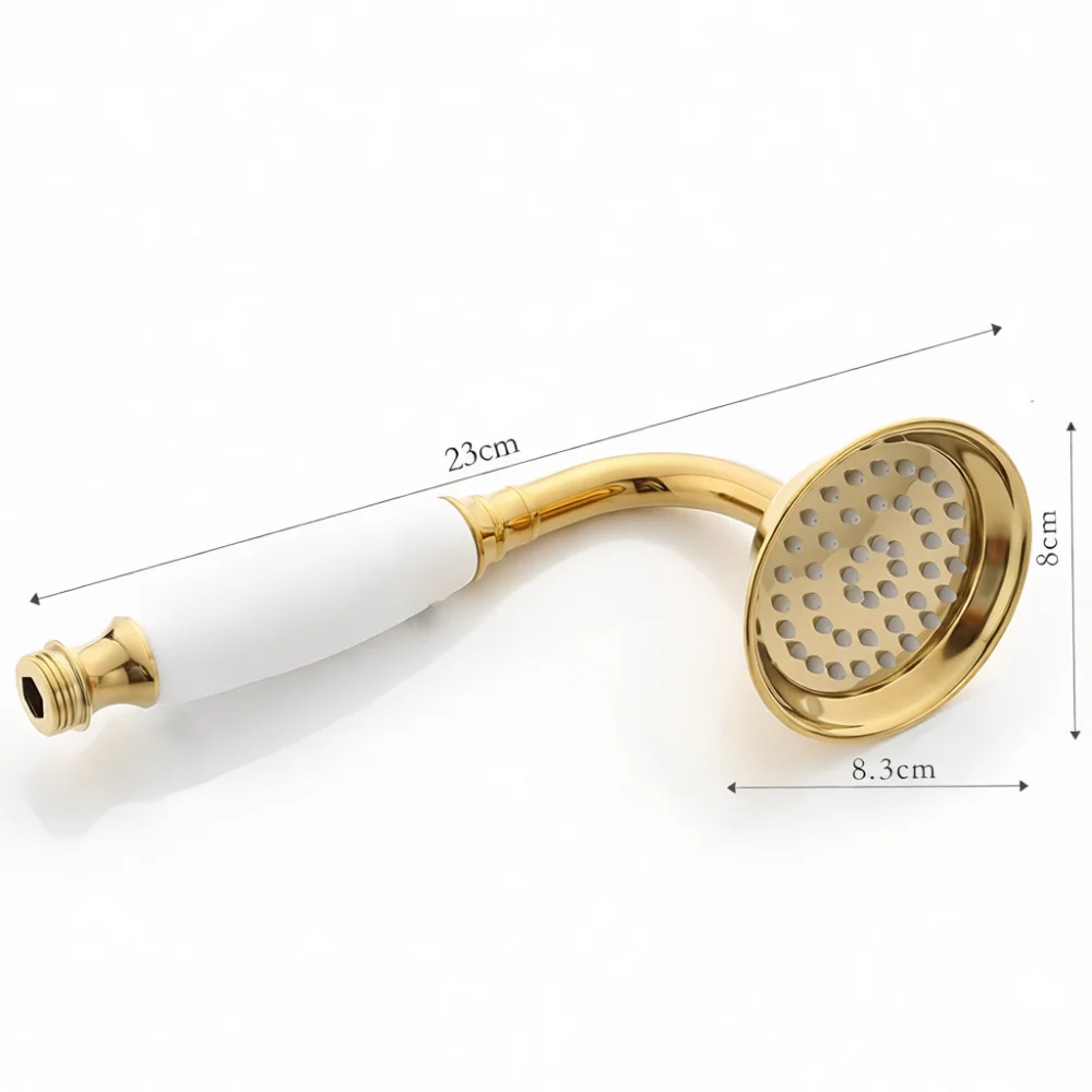 Elegant Retro Handheld Shower Head Brass Bathroom Rainfall Sprayer High Pressure Nozzle Antique Gold Silver Shower Hardware