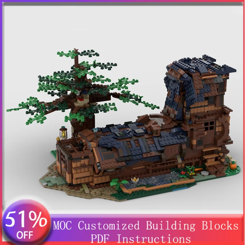 2417 قطعة من مكعبات البناء المعيارية، تصميم MOC لبيت حذاء خيالي، لعبة تجميع ذاتية شعبية للأطفال، هدية