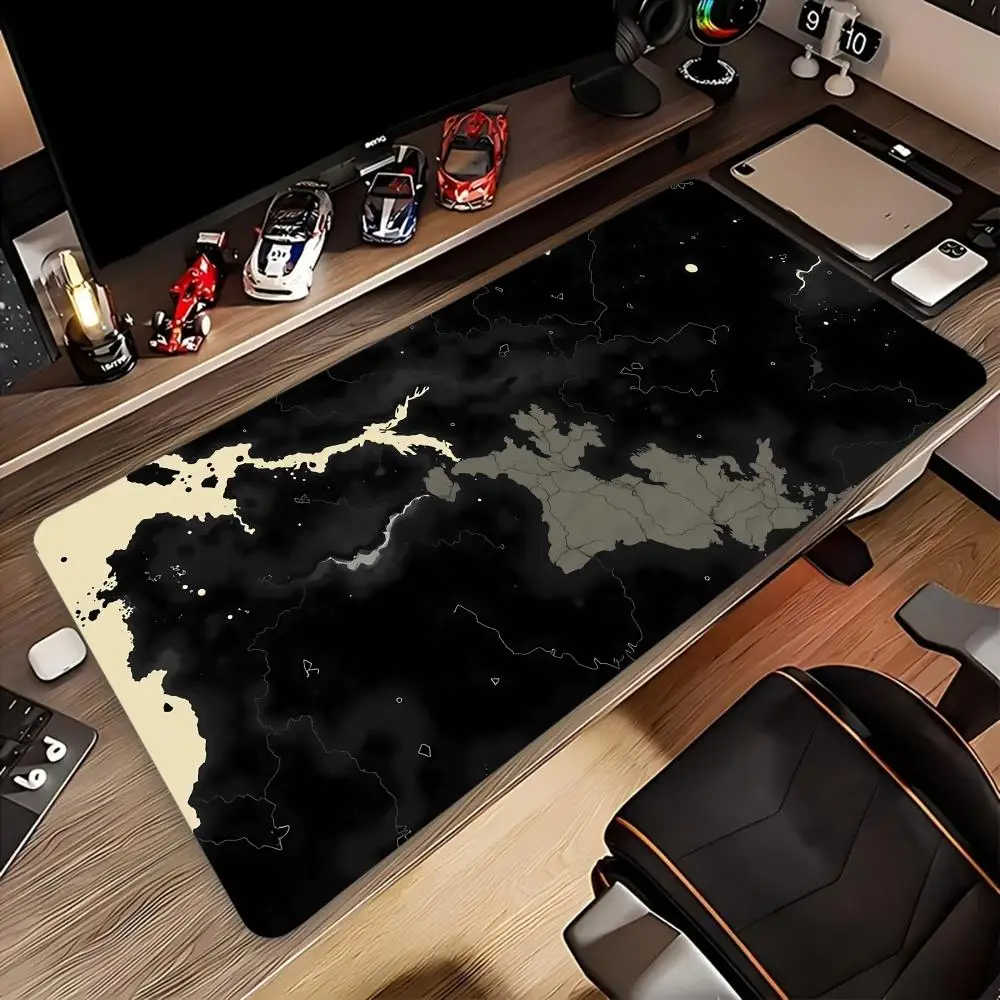 Tappetino per mouse artistico ergonomico, design grigio-nero, base in gomma resistente, accessorio da scrivania per giochi, tappetino da scrivania artistico, tappetino da scrivania durevole