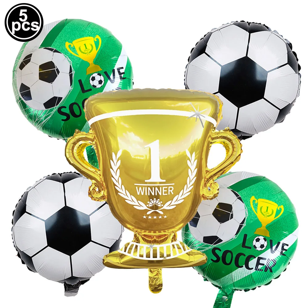 Fußball Party Dekoration Luftballons Stehende Fußball Folienballons Fußball Turnschuhe Trophäe Sterne Folienballons Sport Thema Dekore – Detail 5