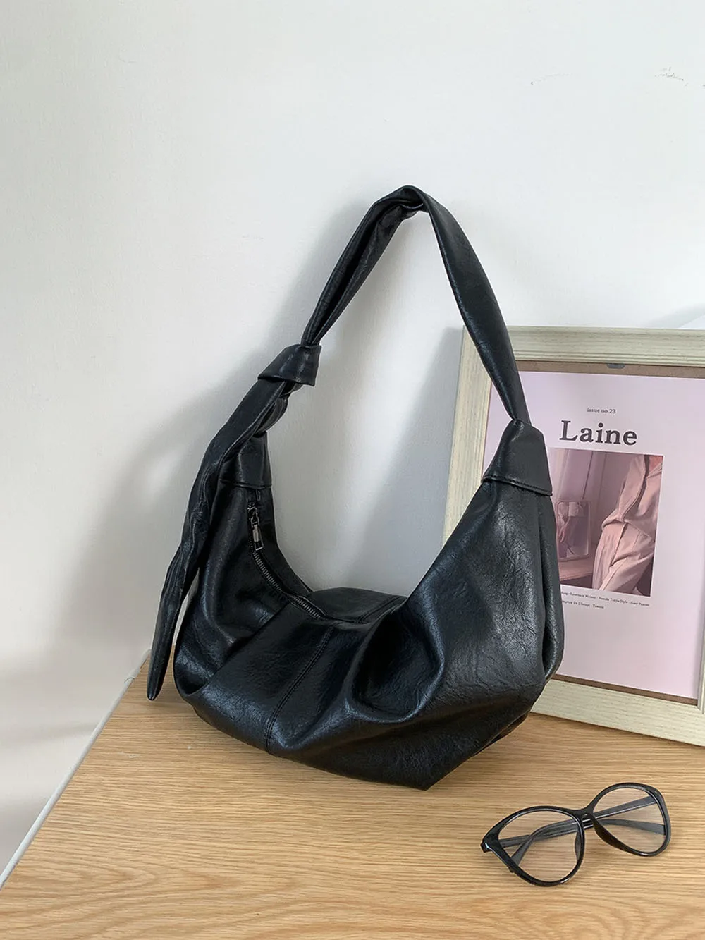 Dumpling Women Tote Bag Fashion Solid Color Shoulder Bags Vintage Large Capacity Shoulder Bag Casual Style Underarm Bags