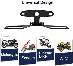 Universal Adjustable Motorcycle License Plate Bracket, Motorcycle License Plate Flipper Motorcycle License Plate Holder for ATV - view 3