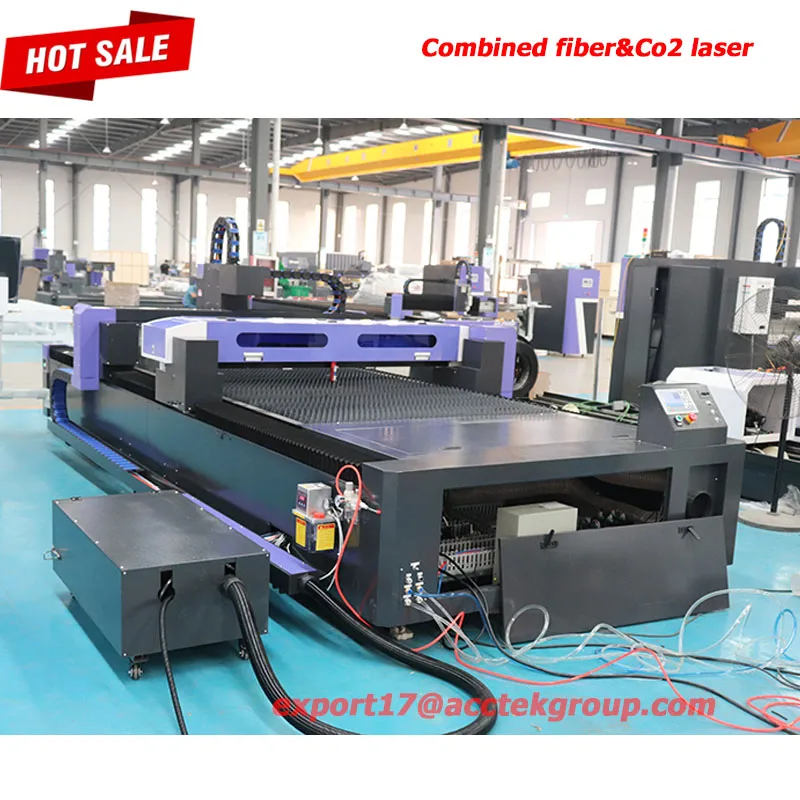 Macchina da taglio Laser Co2 a fibra combinata a doppio portale per il taglio di metalli e Non metalli