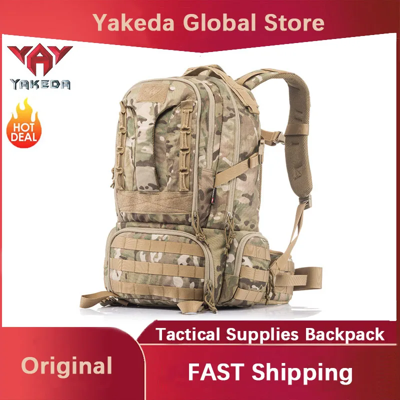 

YAKEDA Large-capacity Backpack Multi-functional Tactical Backpack Camouflage Sports Outdoor Bag Mountaineering Camping Equipment