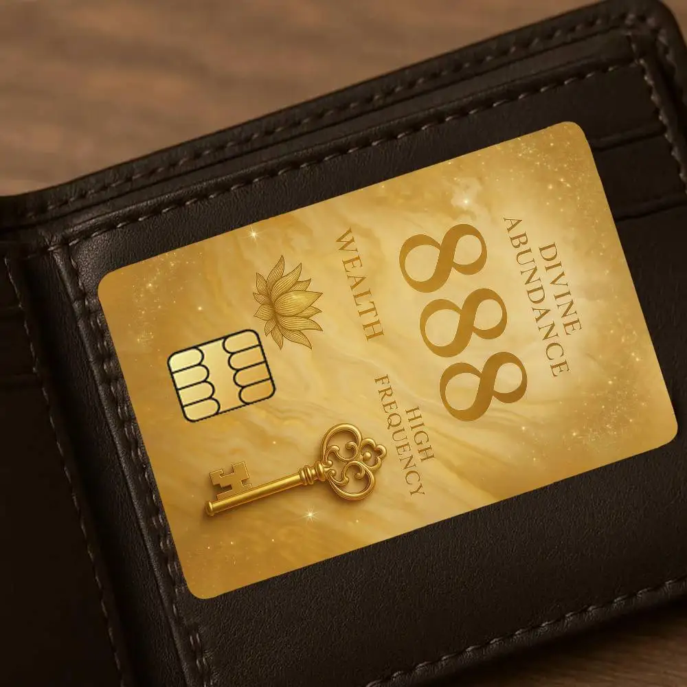 Golden 888 Pattern Credit Card Public Transportation Cards Sticker Waterproof Card Face Decoration 4PCS
