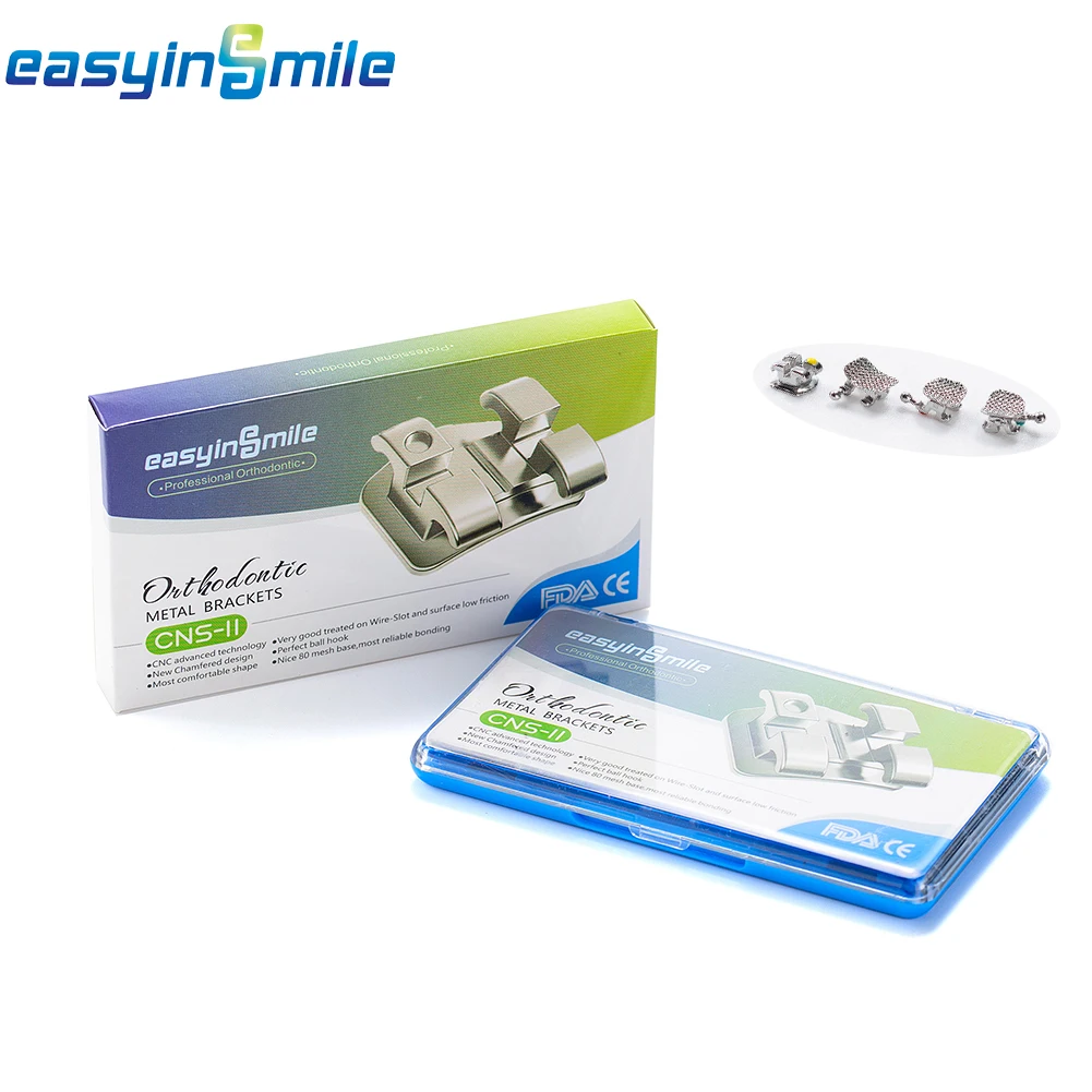 Easyinsmile 1/5packs Dental Teeth Braces  Metal Orhto Bracket  Mesh Base Mini Braces Roth / MBT 345 022 Orthodontis Materials