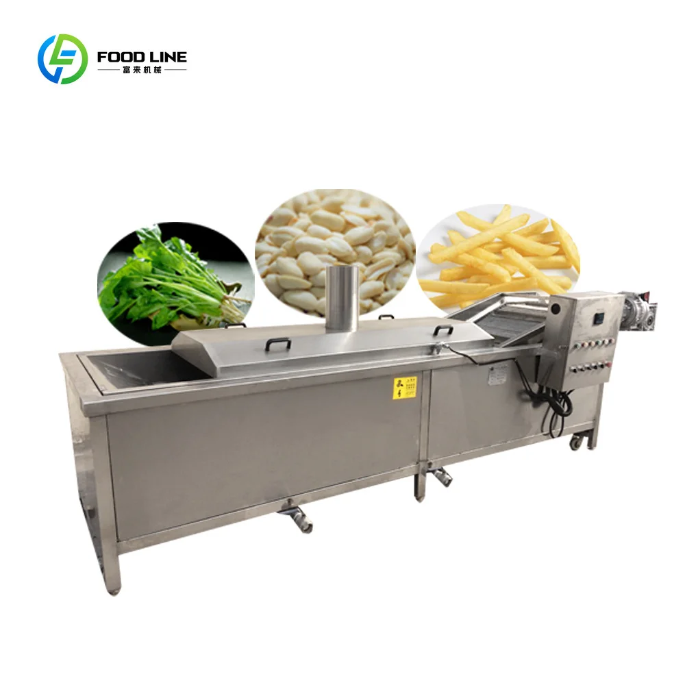 FOODLINE Customized Reliable Performance Vegetables Blancher Plum Pear Washing Seafood Coconut Turmeric Blanching Machine Welly