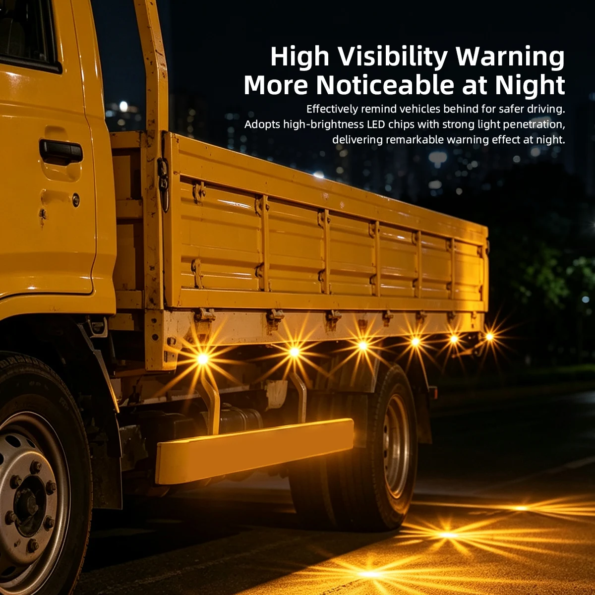 1/2Pcs Truck Watermelon Lights LED Side Marker Indicator Turn Signal Brake Lamp Semi Truck Trailer Under Glow Wheel Light 12-24V