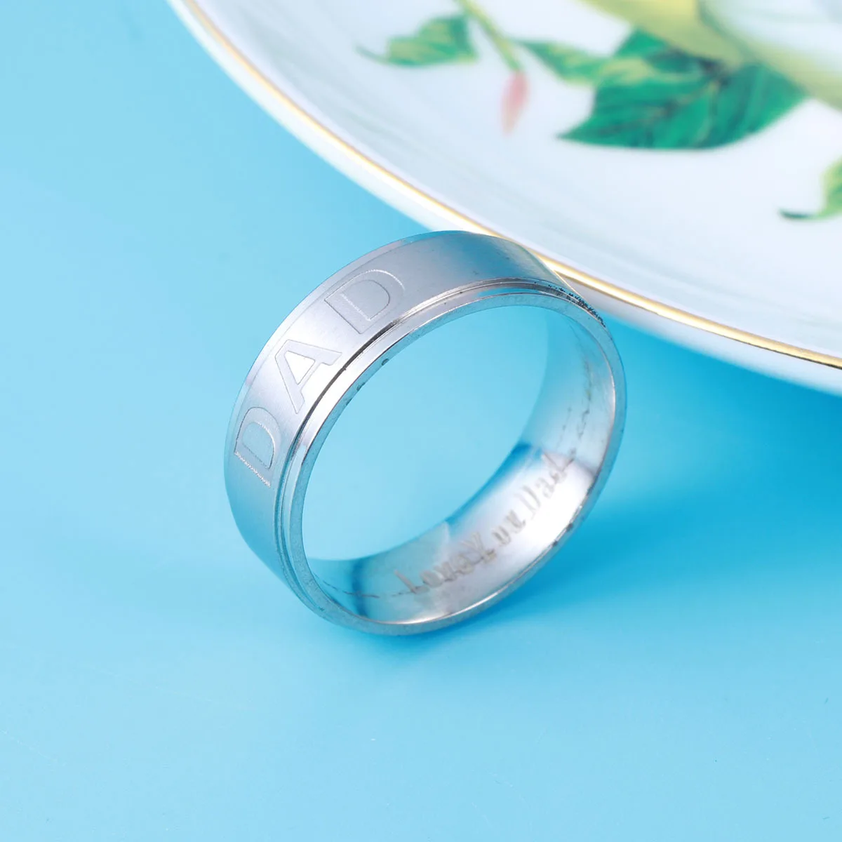 

Мужское титановое кольцо для отца и папы с гравировкой Love You Dad, устойчивый к царапинам подарок на День отца, Рождество, день рождения, мужские кольца