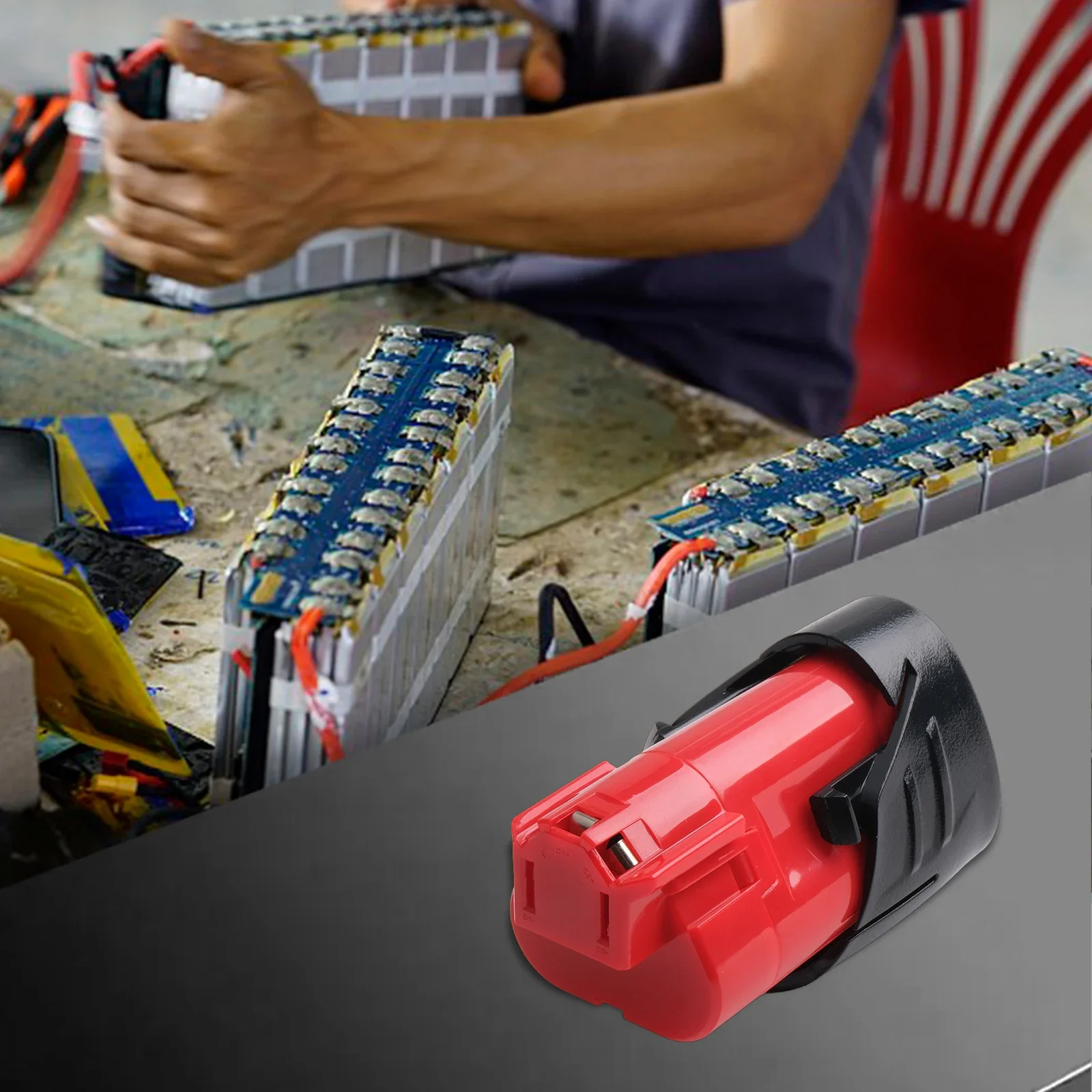 

4pcs Plastic Shell And Circuit Board Set For 12V 48-11-2411 Li-ion Battery Shell Circuit Board Power Tool Accessories