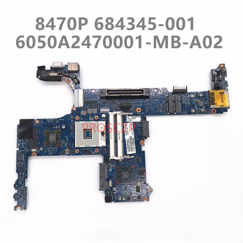 Placa base para ordenador portátil HP 684345 P, placa base para portátil 6050A2470001-MB-A02 con SLJ8A QM77 684345, funciona bien, 501-001, 684345-601, 8470-100%