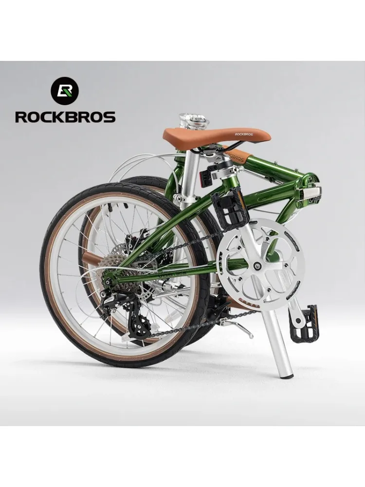 AliExpress ROCKBROS Local Shipping Folding Bicycle 20 Inch Lightweight Steel Frame Double Disc Brake For Shimano 8 Speed Adult Folding Bike