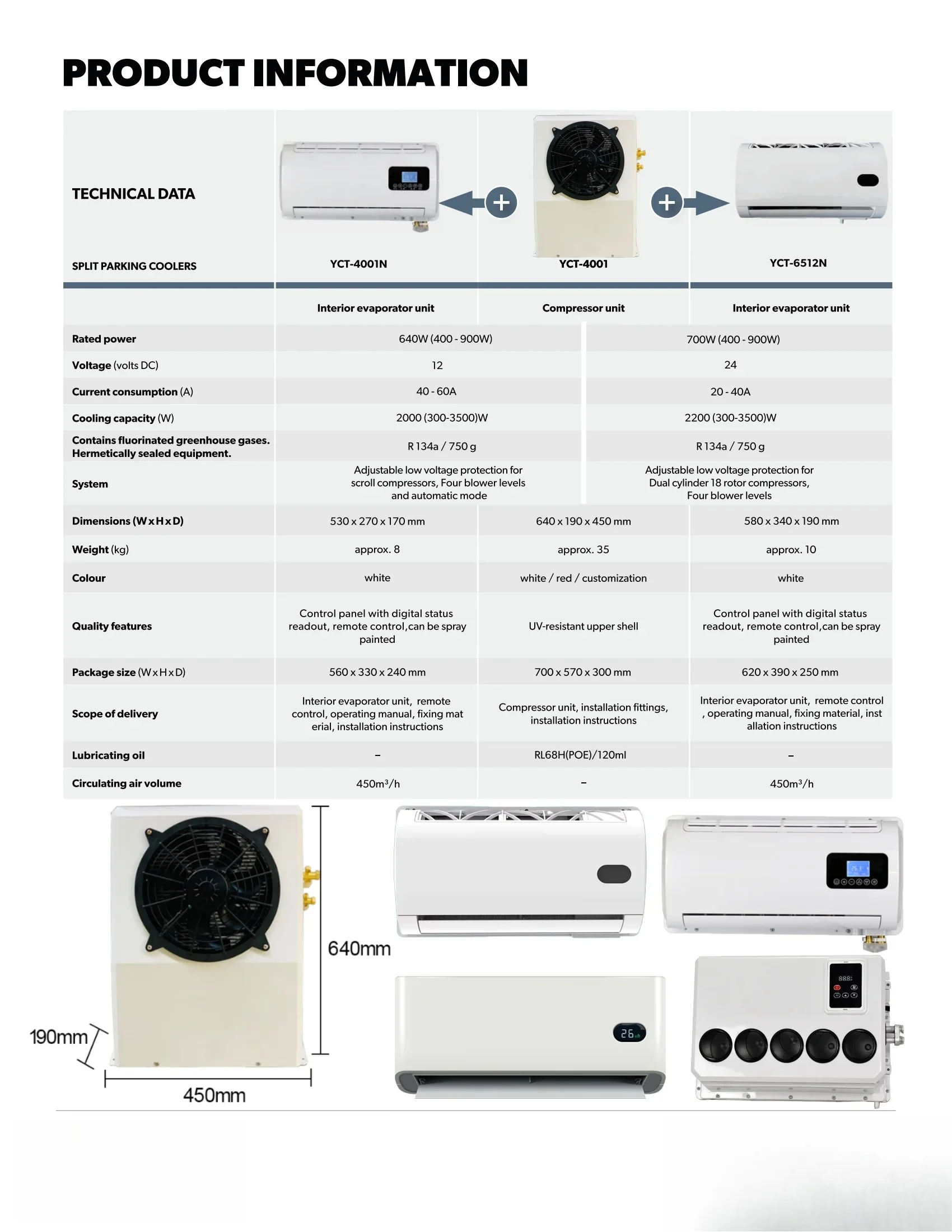 Parking Air Conditioner,12V 24V DC Electric Car AC,Portable Mini Cooling System,for Truck RV Caravan Motorhome,Silent,DC 12V 24V