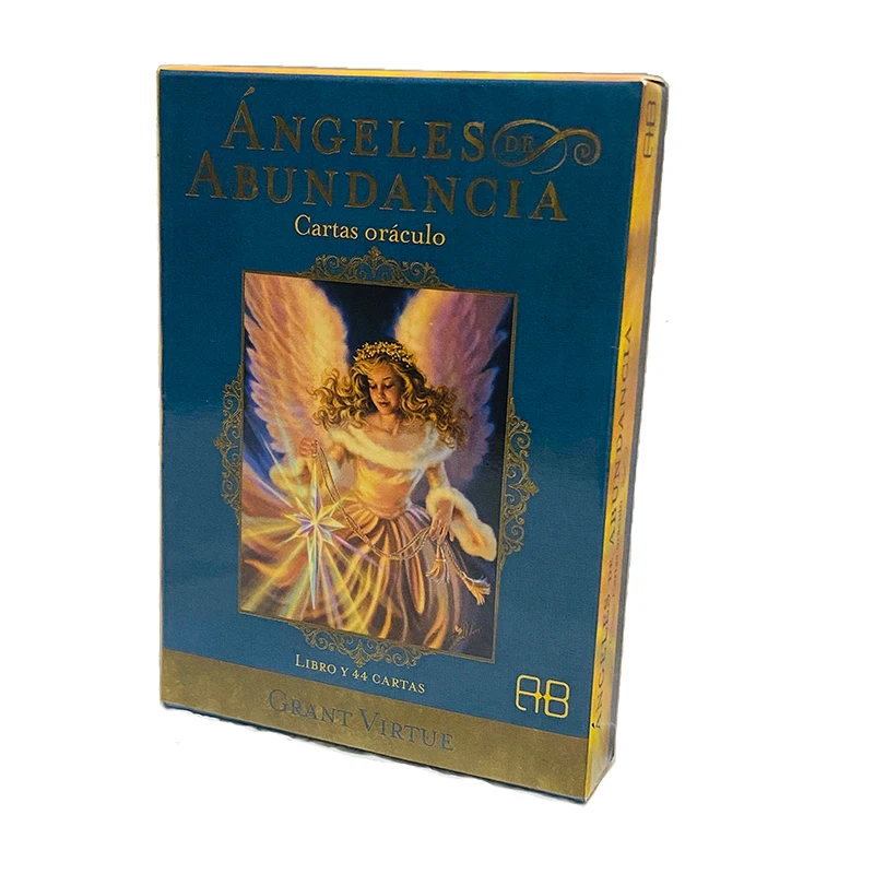44 Deck Angels of Abundance Oracle Cards 10.4*7.4 cm Spanish Version Fate Divination Tarot Board Game Ángeles de abundancia